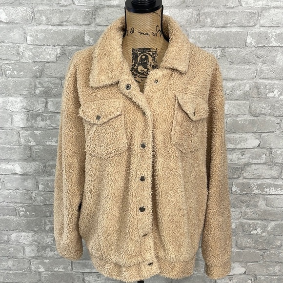 C’est Toi Jackets & Blazers - C’EST TOI Fuzzy Snap Jacket